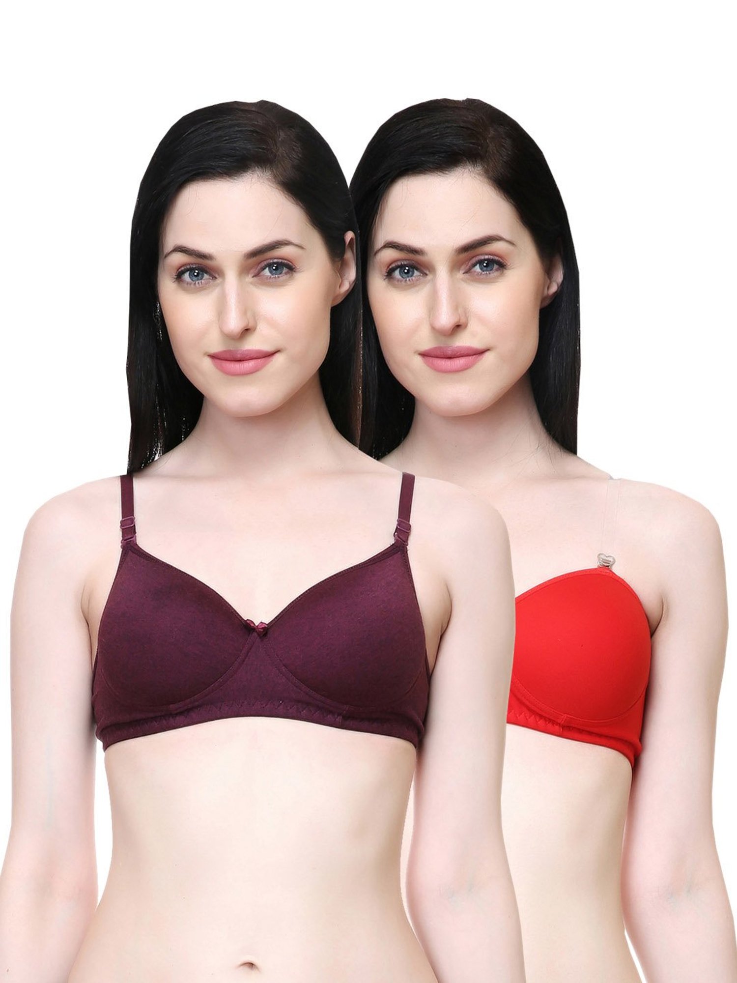Lady Lyka Multicolor Non Wired Padded T-Shirt Bra (Pack Of 2)