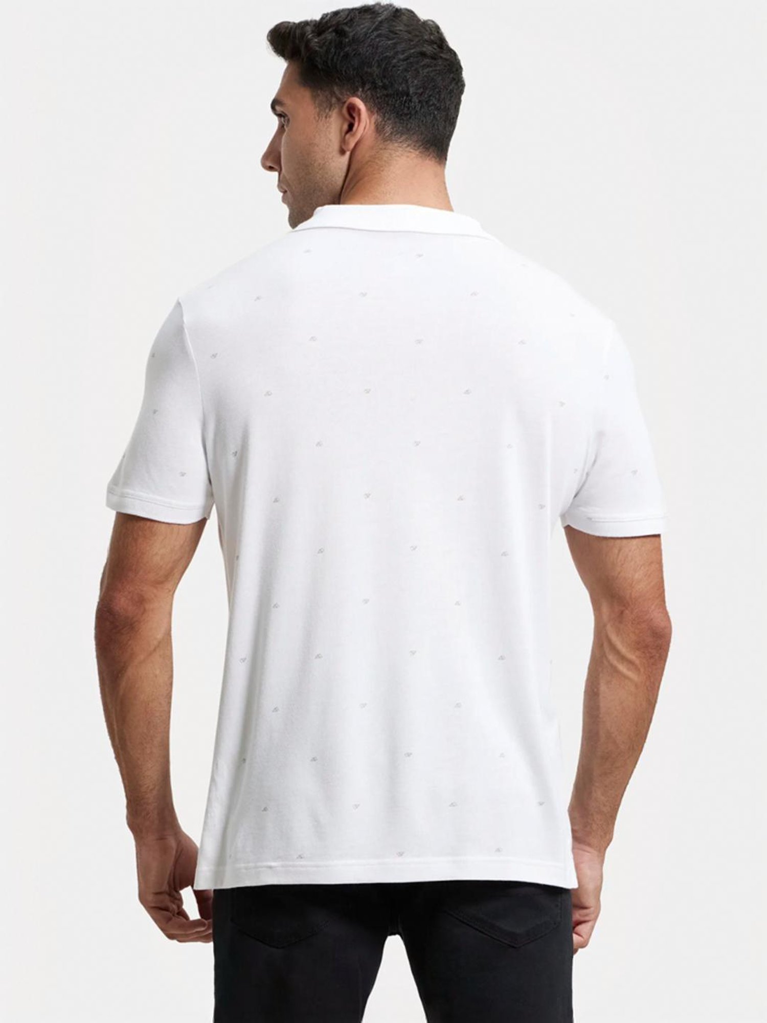 Jockey IM16 Men's Tencel Micro Modal And Cotton Blend Printed Half Sleeve Polo T-Shirt