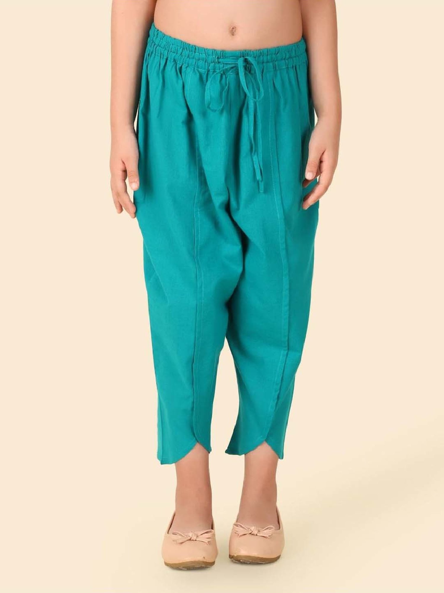 Fabindia Girls Rust & Blue Cotton Printed Salwar Set