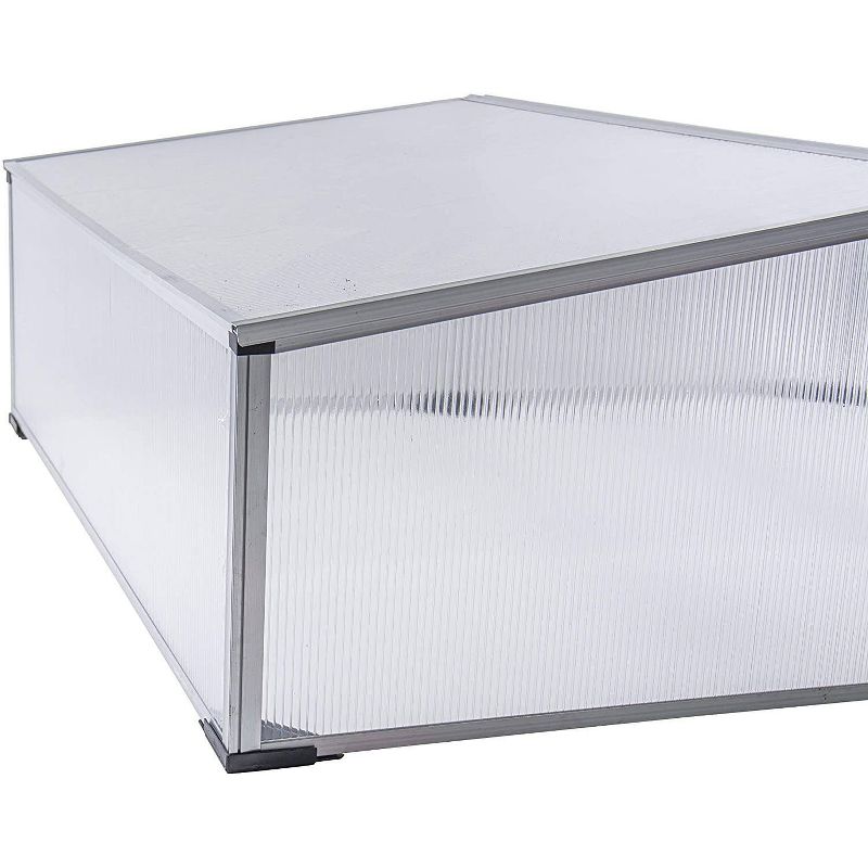 Ogrow 39" Easy to Assemble  Square Aluminum Cold Frame Greenhouse for Herbs, Vegetables or Flowers
