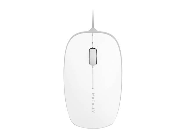 macally BUMPER MOUSE White Wired Optical Mouse