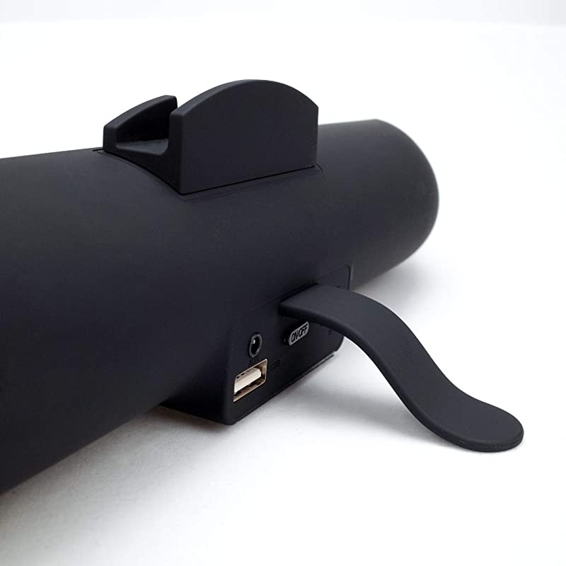 Ultra Portable Wireles Rechargeable Handsfree Bracket Bluetooth Speaker Stereo System Phone Holder Mount Stand for Android Smartphones and Tablets iPad iPhone 5S 6 6S 7 8 Plus X Black