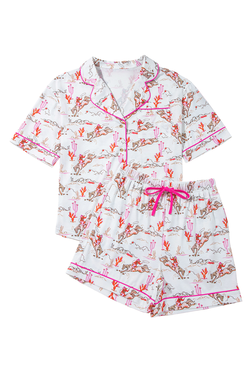 White Christmas Pullover and Drawstring Pants Pajama Set