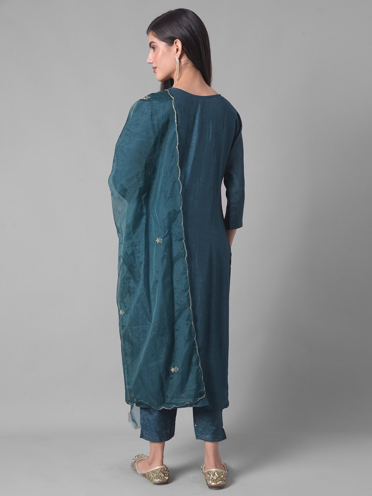 Dollar Missy Blue Embellished Kurta With Pants & Dupatta