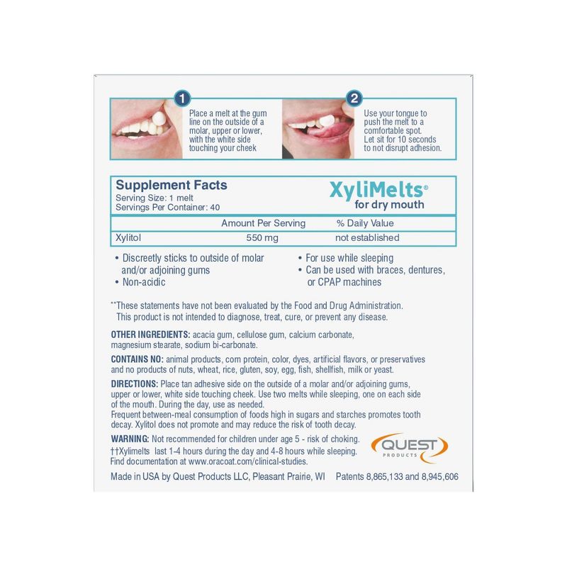 OraCoat XyliMelts for Dry Mouth Relief Slightly Sweet - 40ct