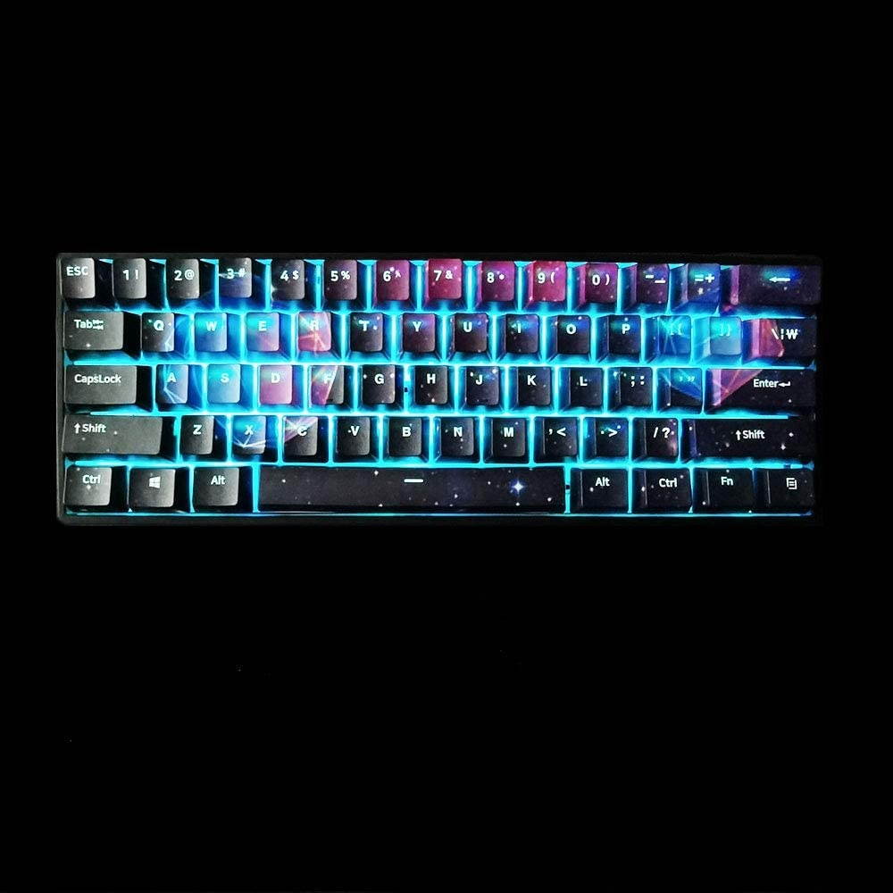 Puku 104 Keys PBT keycaps, Japanese/Chinese Style Key Set-OEM Profile-DYE-Sub Keycaps for 61/87 /104 Cherry MX Switches Mechanical Keyboard (Starry Sky)
