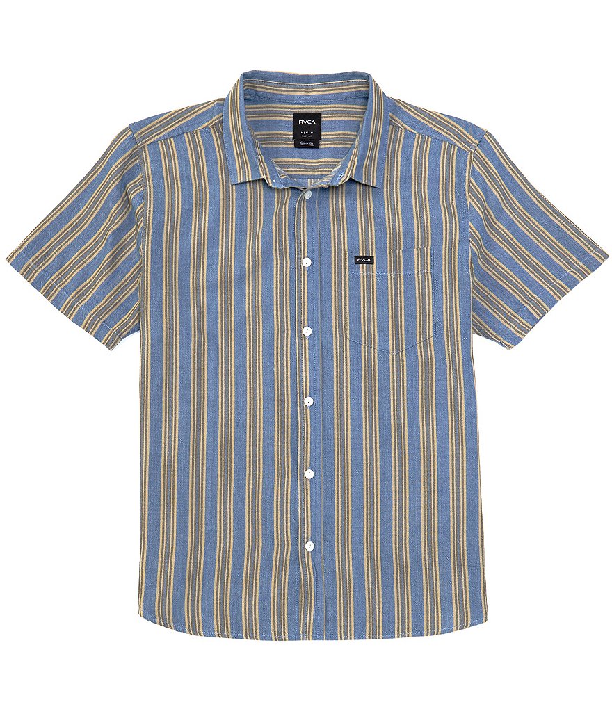 RVCA Harbor Stripe Short-Sleeve Woven Shirt