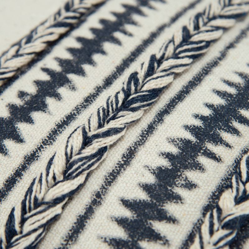 20"x20" Oversize Panel and Striped Polyester Filled Square Throw Pillow Charcoal - Donny Osmond Home