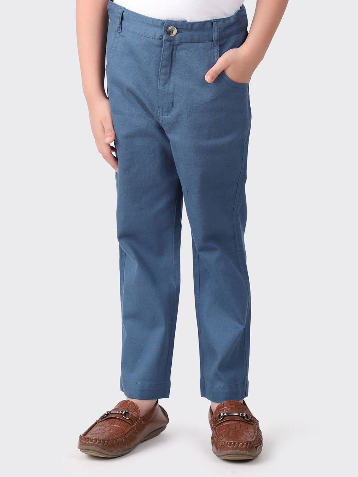 Fabindia Kids Navy Cotton Regular Fit Pants