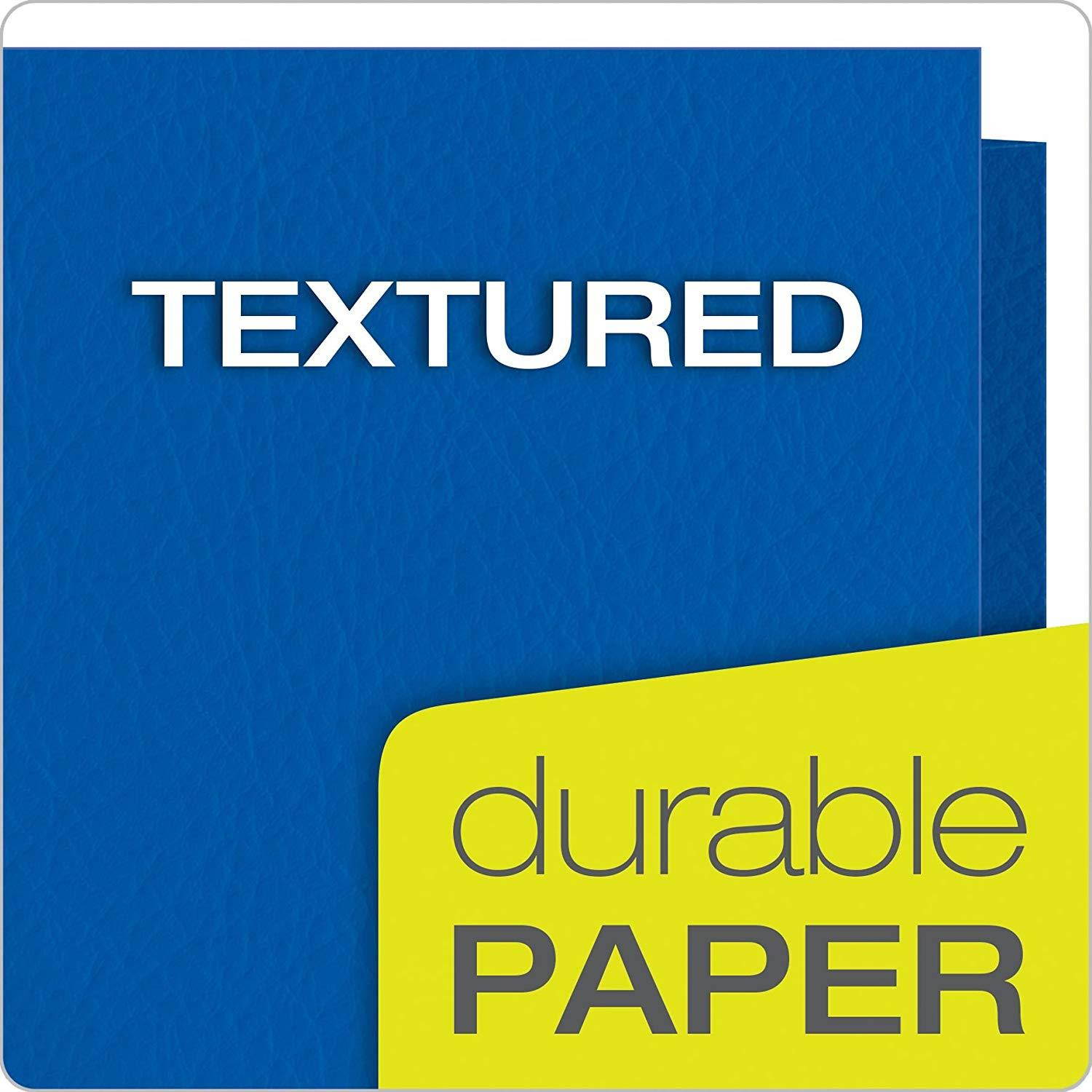 Oxford Twin-Pocket Folders, Textured Paper, Letter Size, Royal Blue, Holds 100 Sheets, Box of 25 (57512EE)
