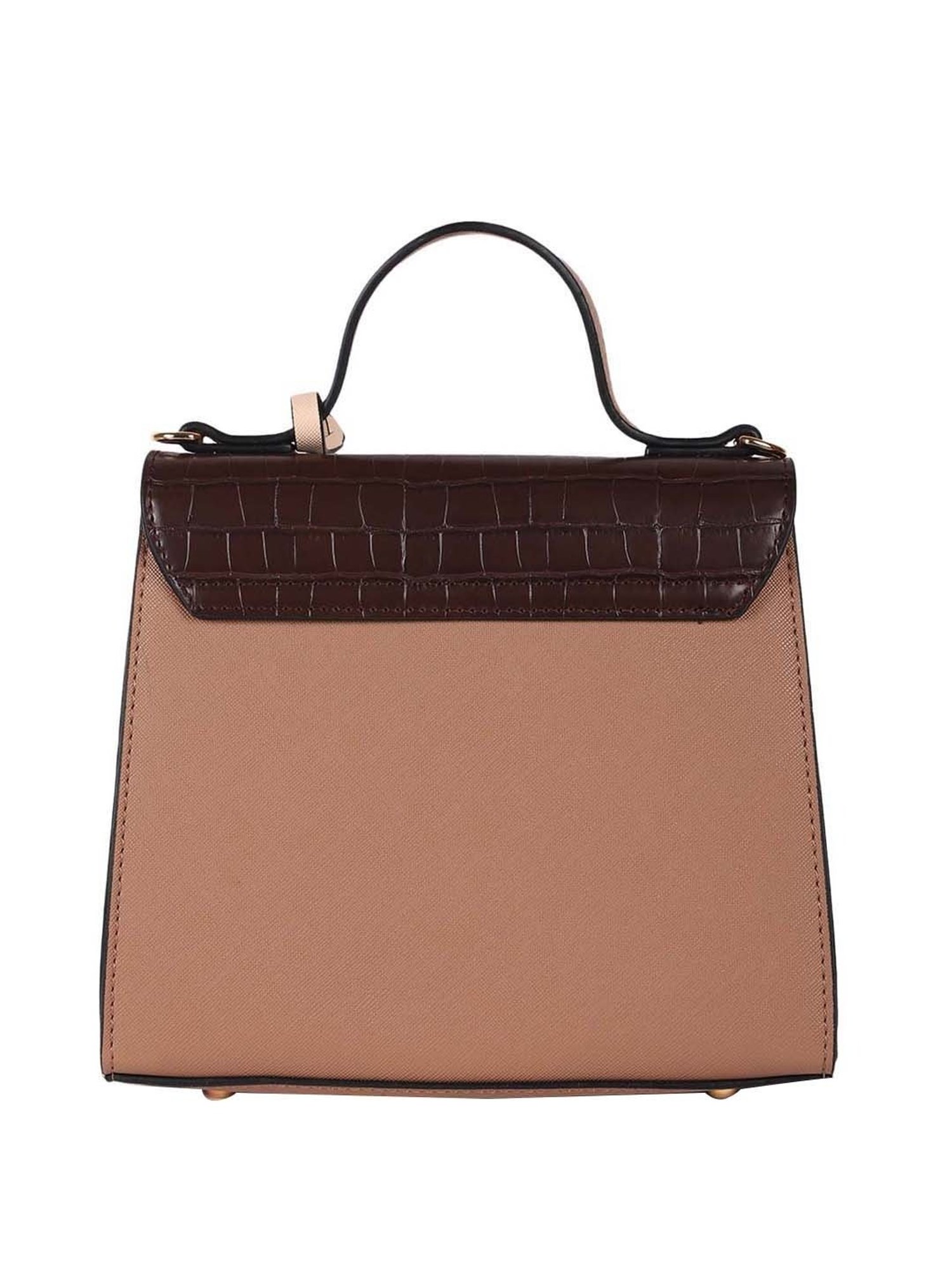 DUNE LONDON Minilady Brown Textured Large Satchel Handbag