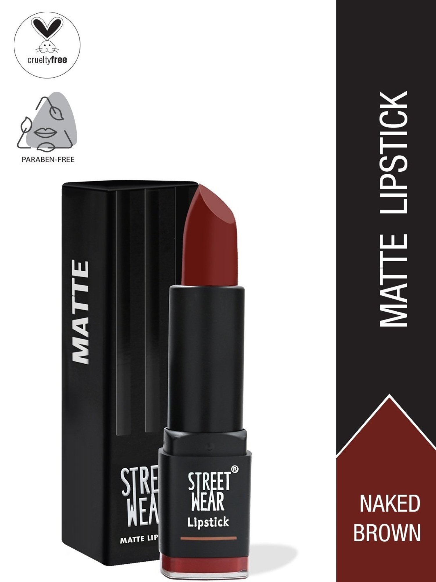 Street Wear Matte Lipstick Naked Brown - 4.2 gm