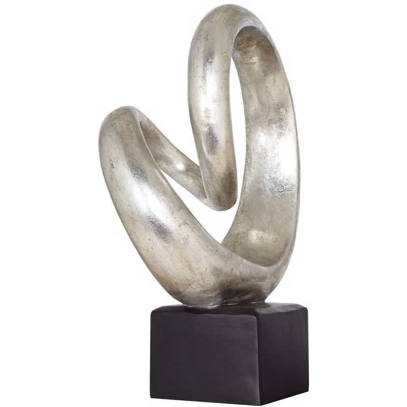 Studio 55D Slanted Spiral 16" High Silver Finish Modern Sculpture