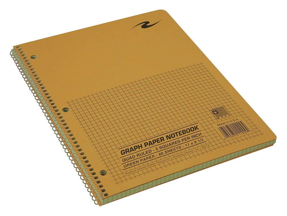 Roaring Spring Quad Notebook Wirebound 5x5 Quad 3HP 11"x8-1/2" 80 Sh Brown 11209