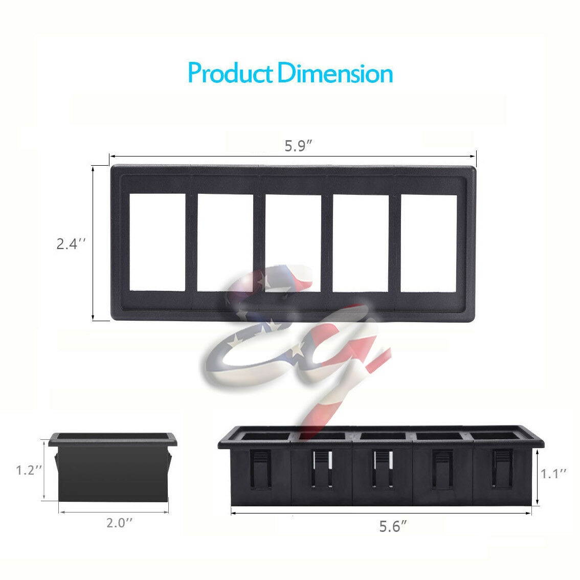 5PCS Car Rocker Switch Clip Panel Patrol Holder Housing ARB Carling Style