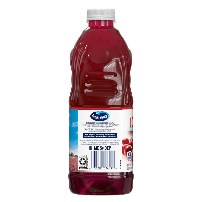Ocean Spray 100% Juice Cranberry Blend – 64 fl oz Bottle