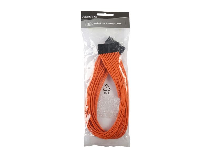 Phanteks PH-CB24P_BW 1.64 ft. (0.50 m) 24 Pin M/B Extension Cable 500mm Length