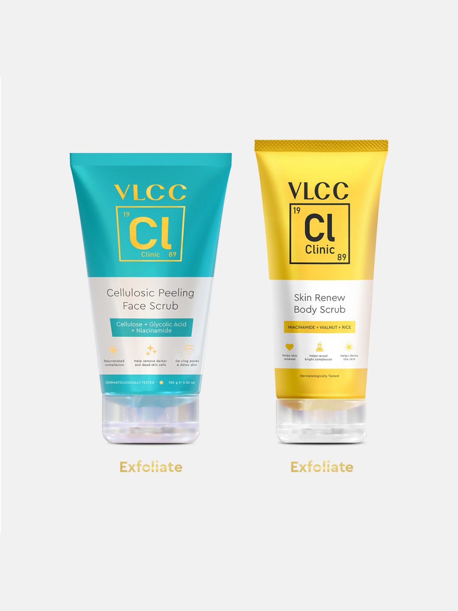 VLCC Clinic Cellulosic Peeling Face Scrub & Skin Renew Body Scrub Combo