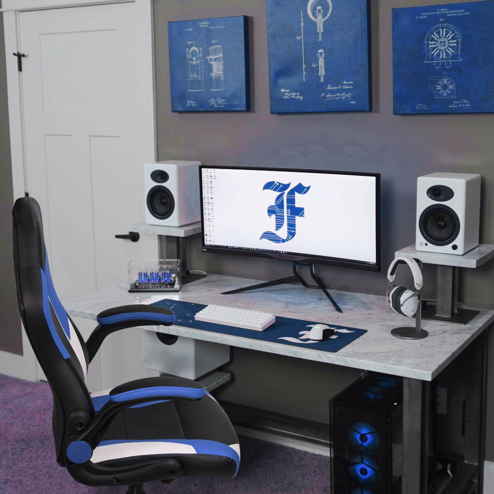 Homall Gaming Chair Office Computer Chair Racing Desk Chair Ergonomic High Back Adjustable Swivel Chair PU Leather Executive Chair for Adults with Flip Up Padded Arms (Red)