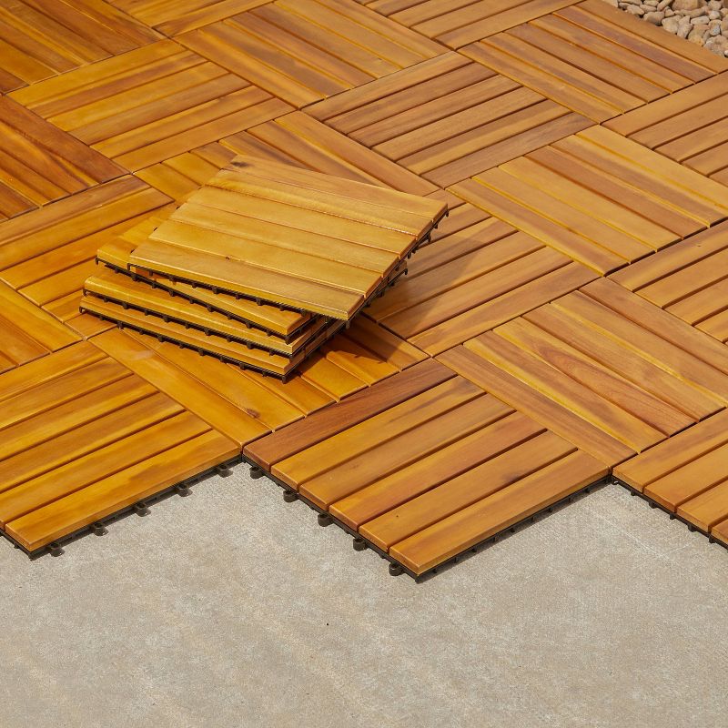 Vifah Acacia Interlocking Deck Tile - Brown