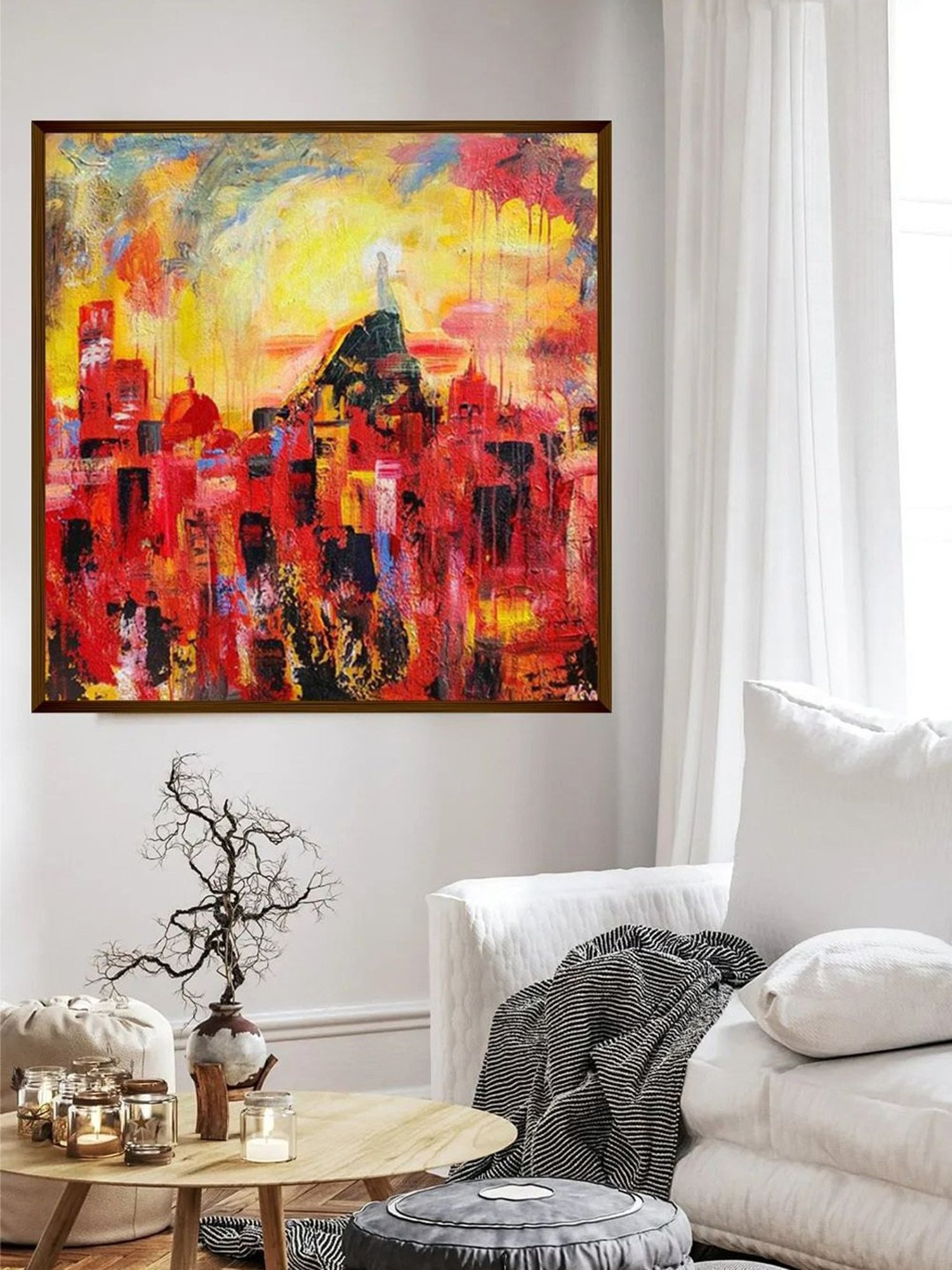 The Art House Abstract Multicolor Canvas Painting