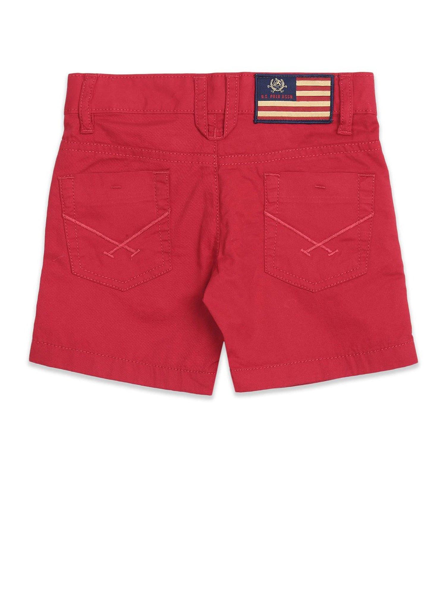 U.S. Polo Assn. Kids Red Solid Shorts