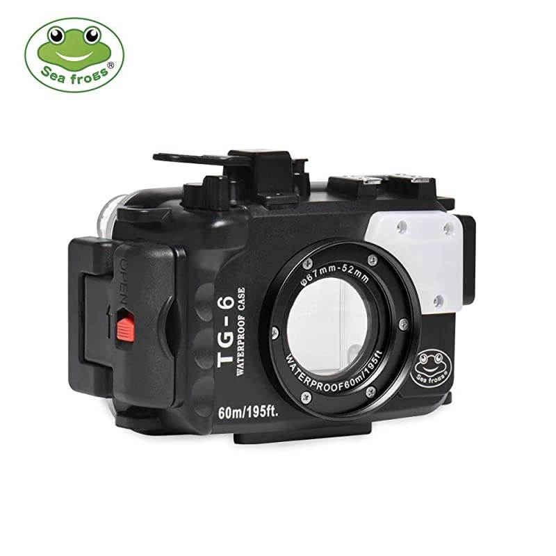 WPCTG6 Waterproof housing case Underwater Diving 195FT60M Works for Olympus TG6 Cameras Black