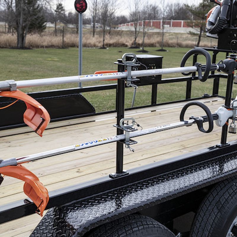 Buyers LT18 Steel Lockable Landscaping Truckbed Trailer Rack with Padlocks for Weed Eaters, Hedge Trimmers, Lawn and Gardening Equipment, Black