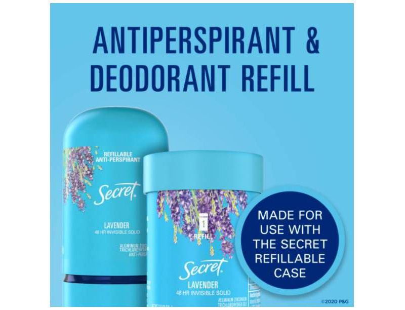 Secret Invisible Solid Antiperspirant & Deodorant Lavender Scent Refill Pod -  2oz