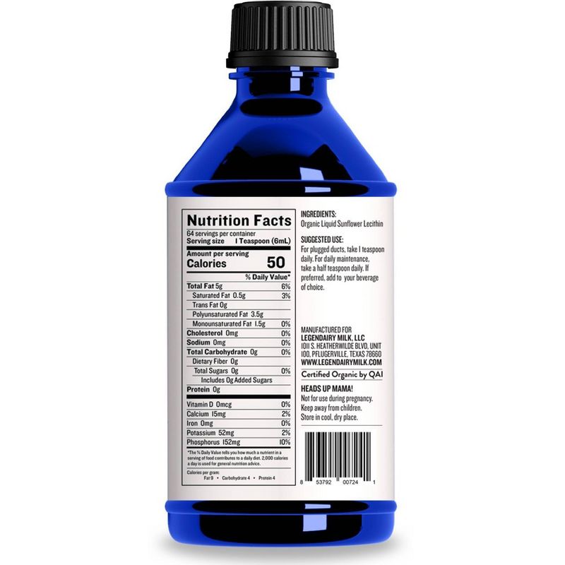 Legendairy Milk Sunflower Lecithin - 1200mg of Organic Sunflower Lecithin per Softgel - 200ct