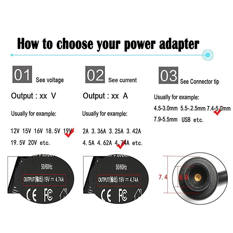 AC Adapter Laptop Charger for Hp Elitebook 8460p 8470p 8440p 8560p 8760p 8460w 8470w 8570w 8770w Probook 4430s 4440s 4520s 4530s 4540s Compaq 6730b 6530b 6560b Laptop Notebook Power Supply Cord