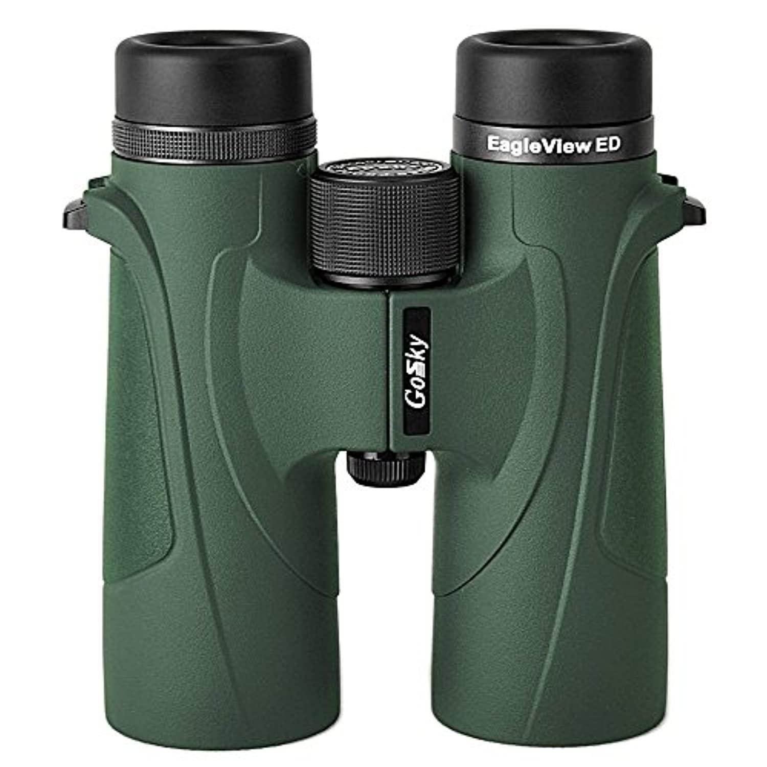 gosky eagleview 10x42 ed binoculars for adults, professional ed glass waterproof binoculars for bird watching travel stargazing