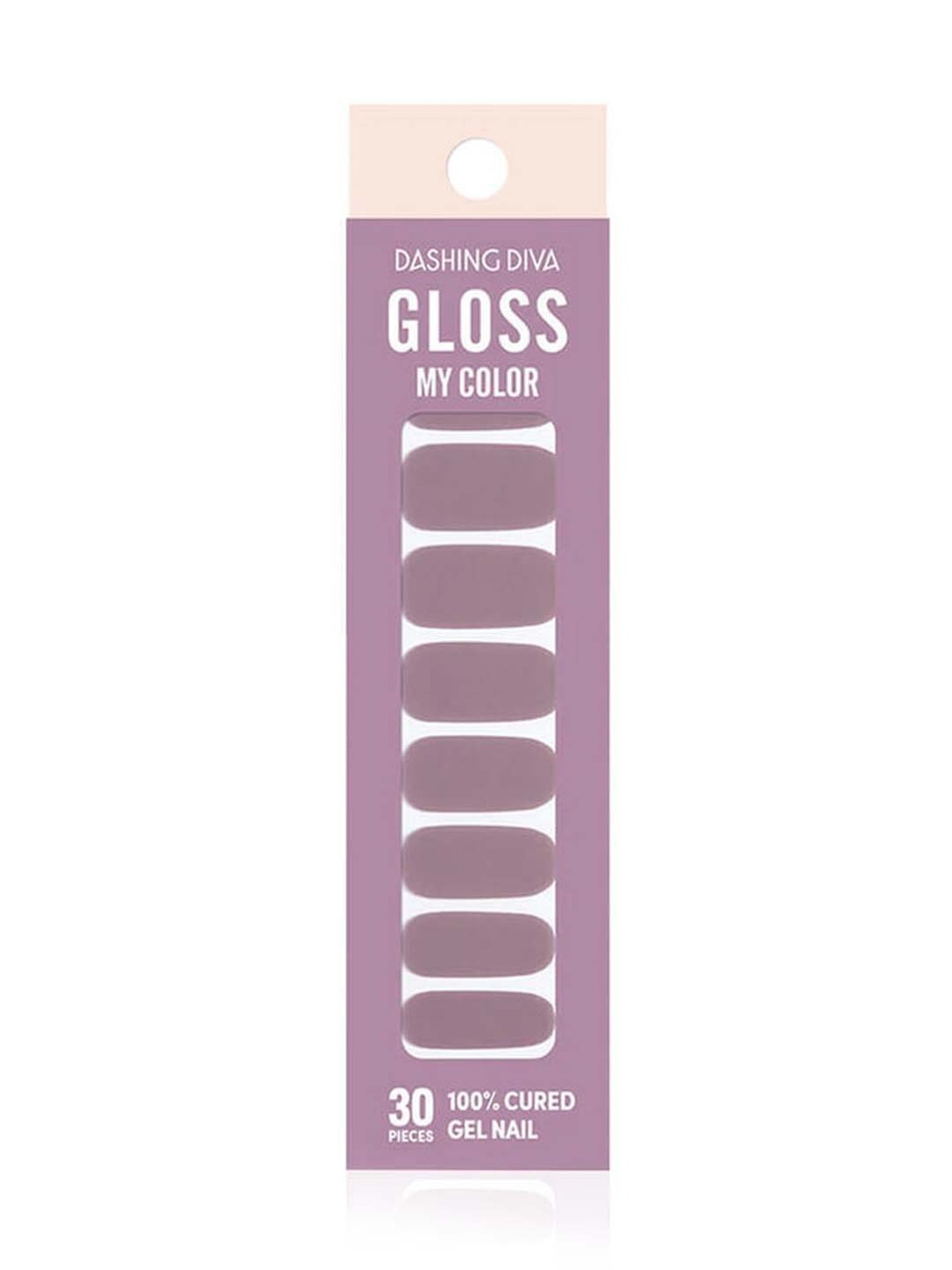 Dashing Diva GLOSS Milky Lilac Fake Artificail Full Peel Off Nails