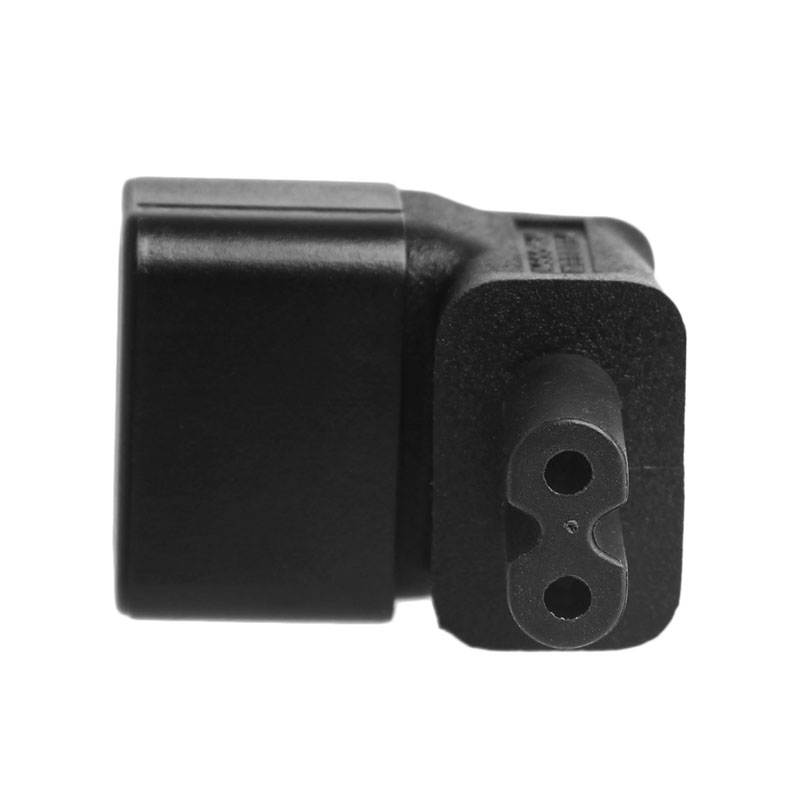 (2 Pack)IEC 320 C14 to C7 Right Angle AC Adapter, PDU UPS  IEC C14 3Pole Male to C7 (Figure 8) 90Degree AC converter, C14 to C7 Up Down Angle AC Adapter