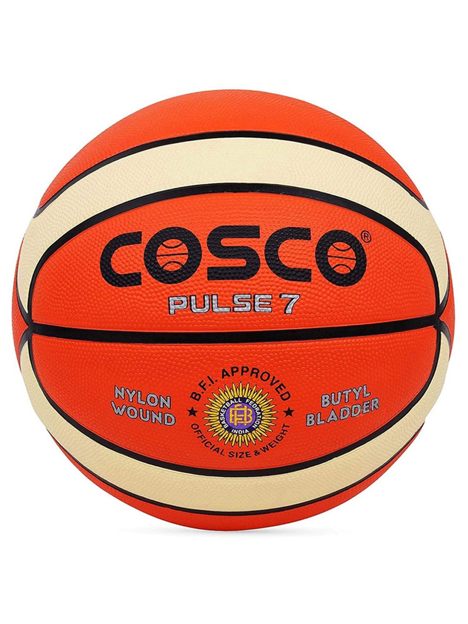 Cosco Rubber Pulse Basketball (Orange) Size - 7