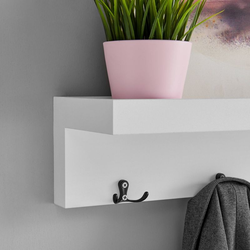 26.6" x 5.75" Coat Rack and Shelf White - Danya B.