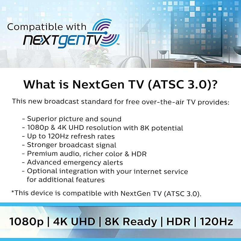 Rabbit Ears Indoor TV Antenna Dipoles and Circular Loop Tabletop Antenna Digital Smart TV Compatible HDTV Antenna 4K 1080P VHF UHF 5Ft Coaxial Cable Black SDV8201B27