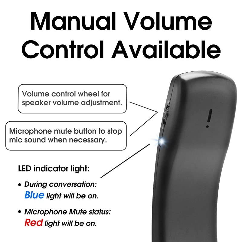 Wired Portable USB Handset Plug and Play with 2M Long Cable for Softphone Lightweight 78g Retro Volume Control Microphone Mute for ComputerSkypeVoipOffice DesktopPCLaptopCall Center