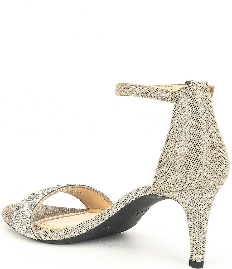 Alex Marie Pasquale Leather Rhinestone Strap Heels