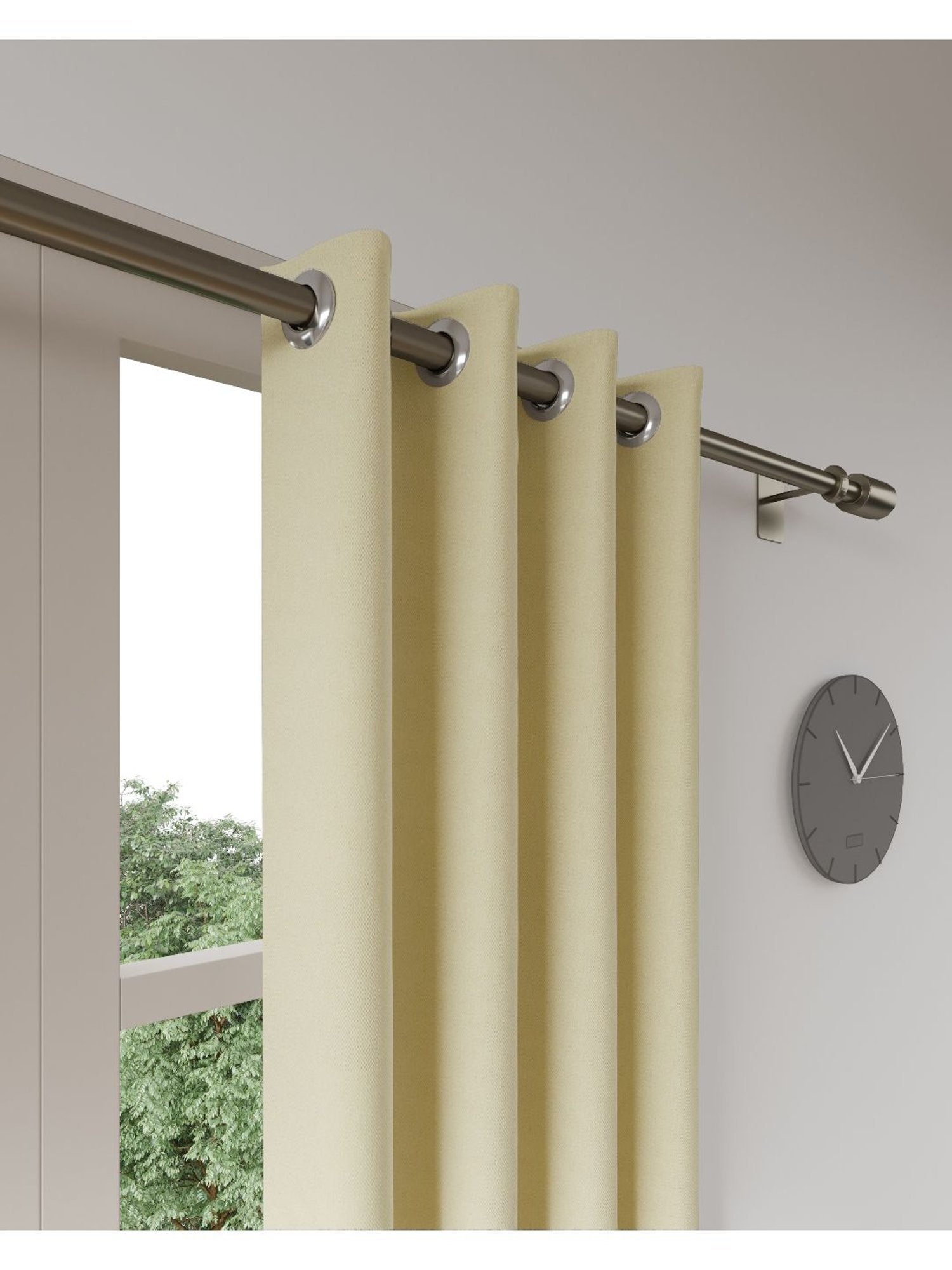 Ddecor Live Beautiful Beige Polyester 5 ft Window Curtain