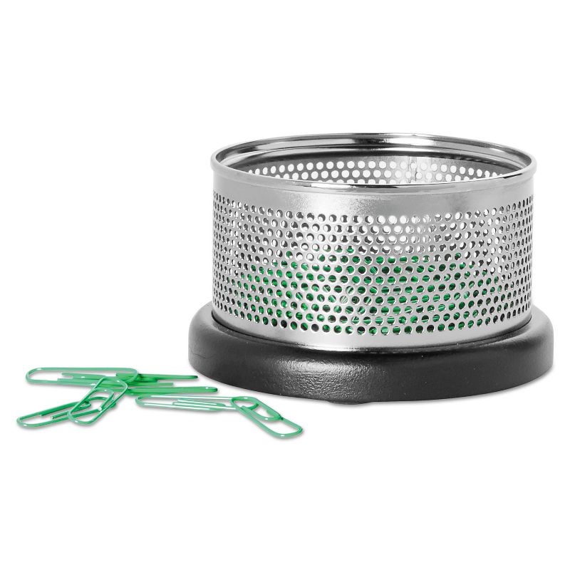 Rolodex Distinctions Paper Clip Holder 3 7/8 x 4 1/8 x 2 3/8 Metal/Black E22625