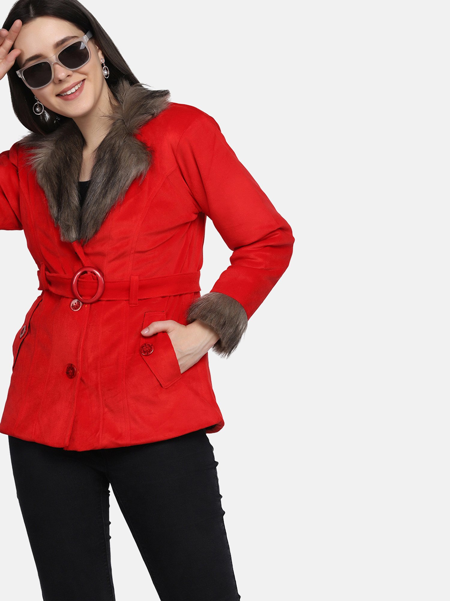 BUYNEWTREND Red Regular Fit Jacket
