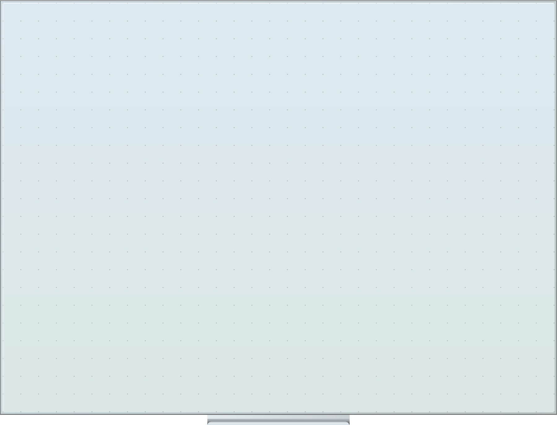 Floating Glass Ghost Grid Dry Erase Board, 48 x 36 Inches, White Frosted Surface, Frameless UBR2799U0001