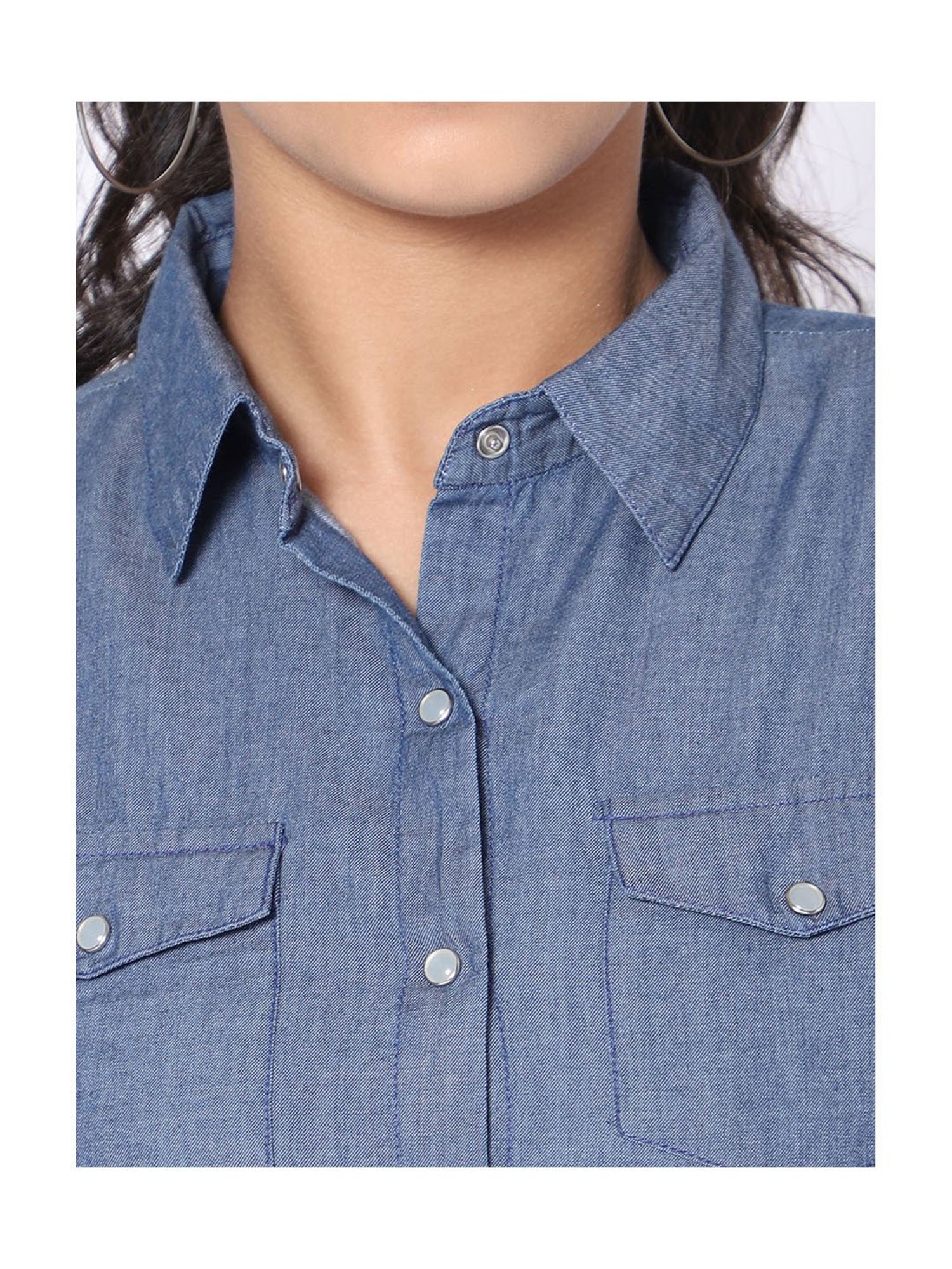 TeenTrums Girls Blue Solid Top