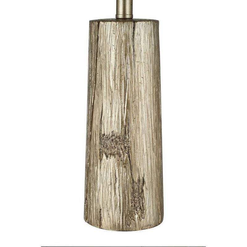 24" Faux Wood Table Lamp (Includes LED Light Bulb) Silver - Cresswell Lighting