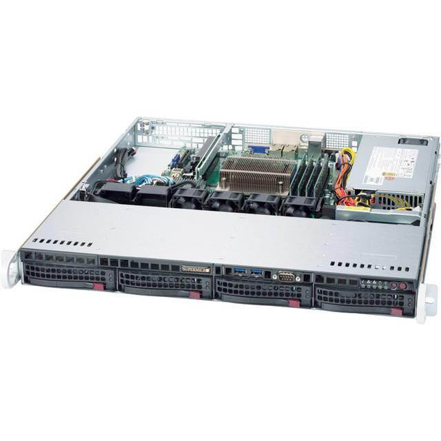 SUPERMICRO SYS-5019S-MT Supermicro SuperServer SYS-5019S-MT LGA1151 350W 1U Rackmount Server Barebone System (Black)