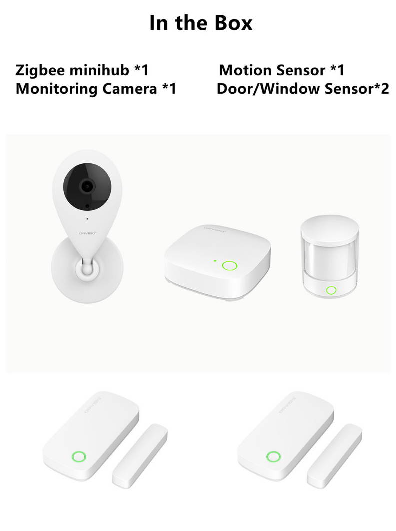 Smart Home Wifi Security System Alarm Set Burglar Alarm Mini Hub IP camera Motion Sensor Door/Window Sensor Smart Camera for Home Doors and Windows
