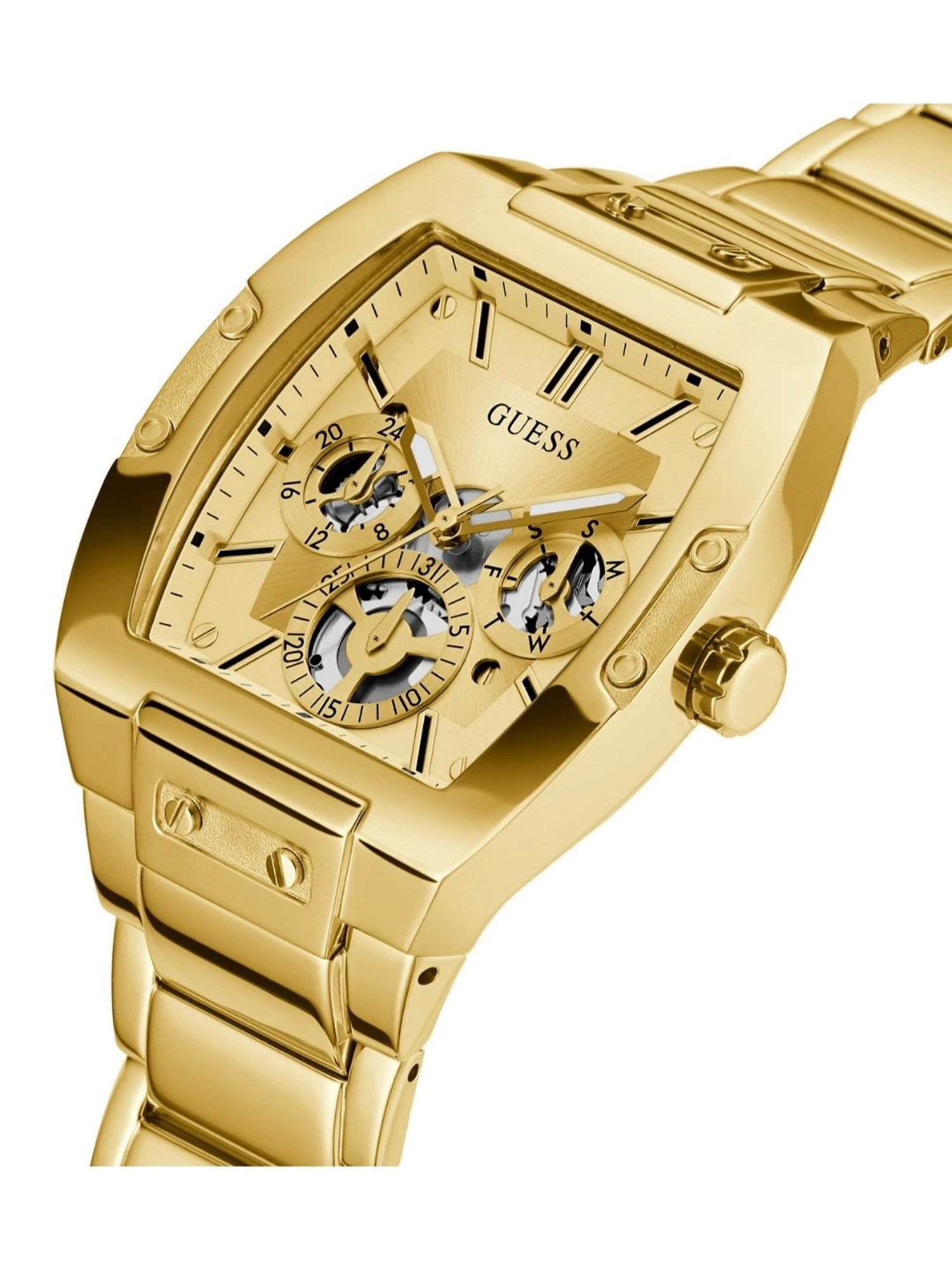 GUESS PHOENIX Men Rectangle Gold Tone Dial Analog Watch - GW0456G2