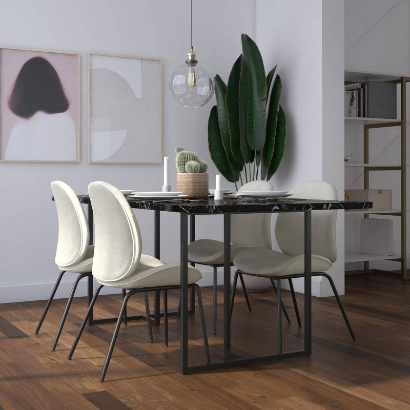 Edith Rectangular Dining Table Faux Marble Black - CosmoLiving by Cosmopolitan