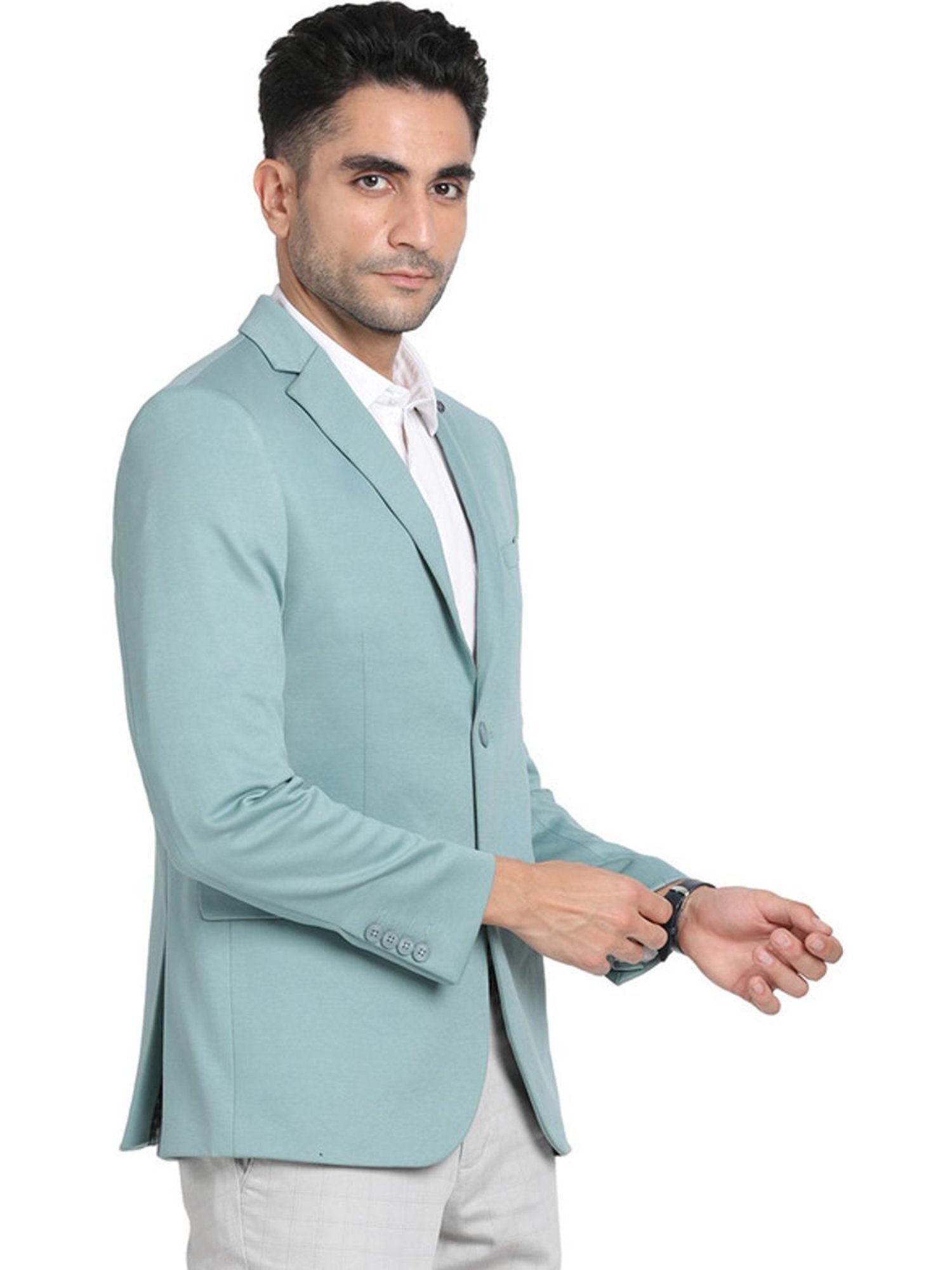 Turtle Green Slim Fit Blazer
